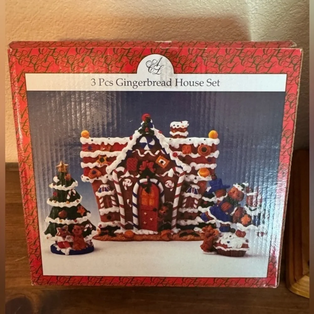 Vintage 3PC Gingerbread house set
